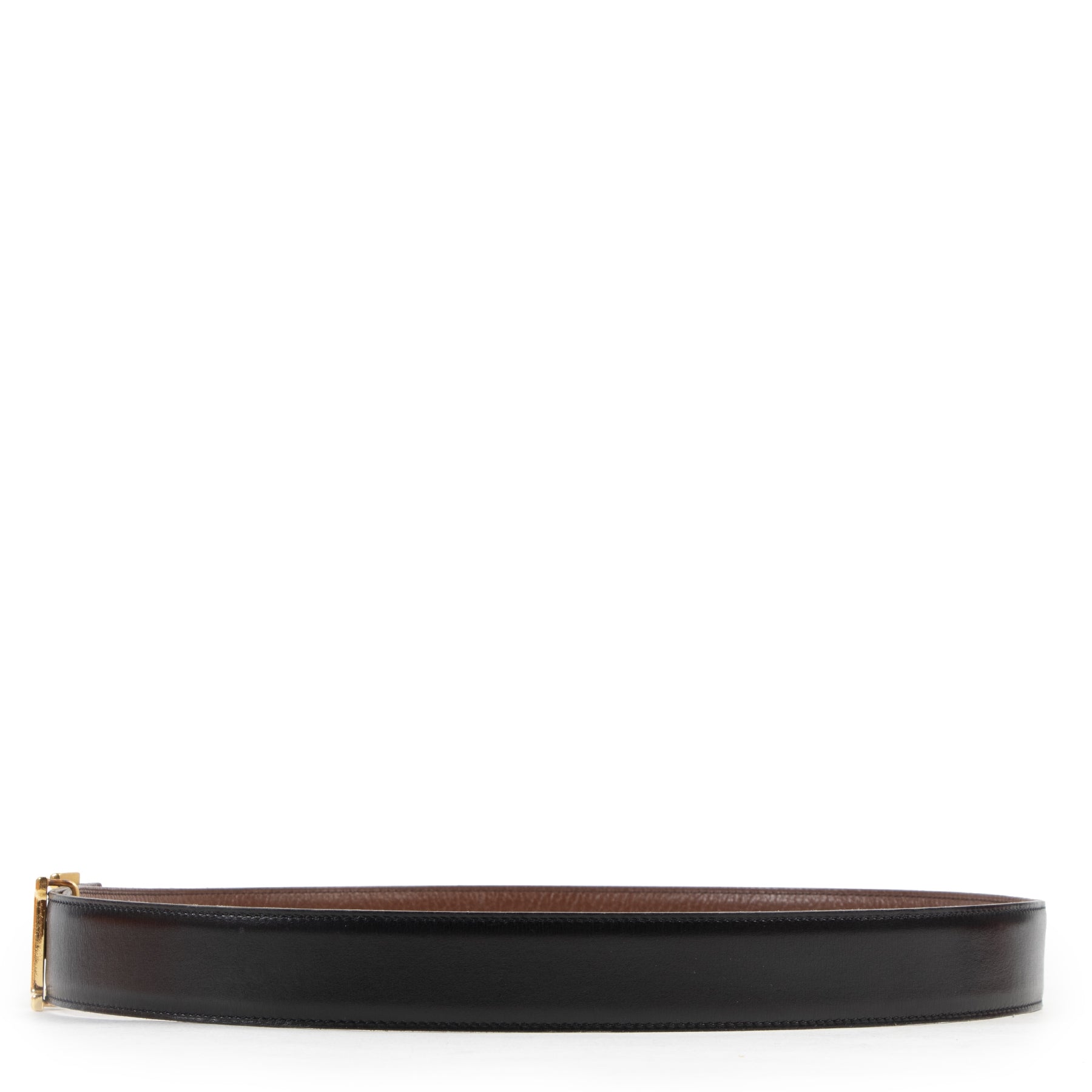 Authentieke Tweedehands Hermès Reversible Black/Chocolate Constance Belt - Size 80 juiste prijs veilig online shoppen luxe merken webshop winkelen Antwerpen België mode fashion