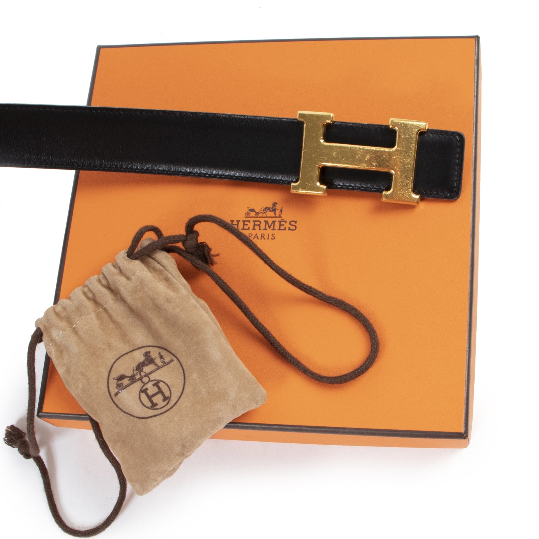 Authentic secondhand Hermès Reversible Black/Chocolate Constance Belt - Size 80 designer accessories fashion luxury vintage webshop safe secure online shopping