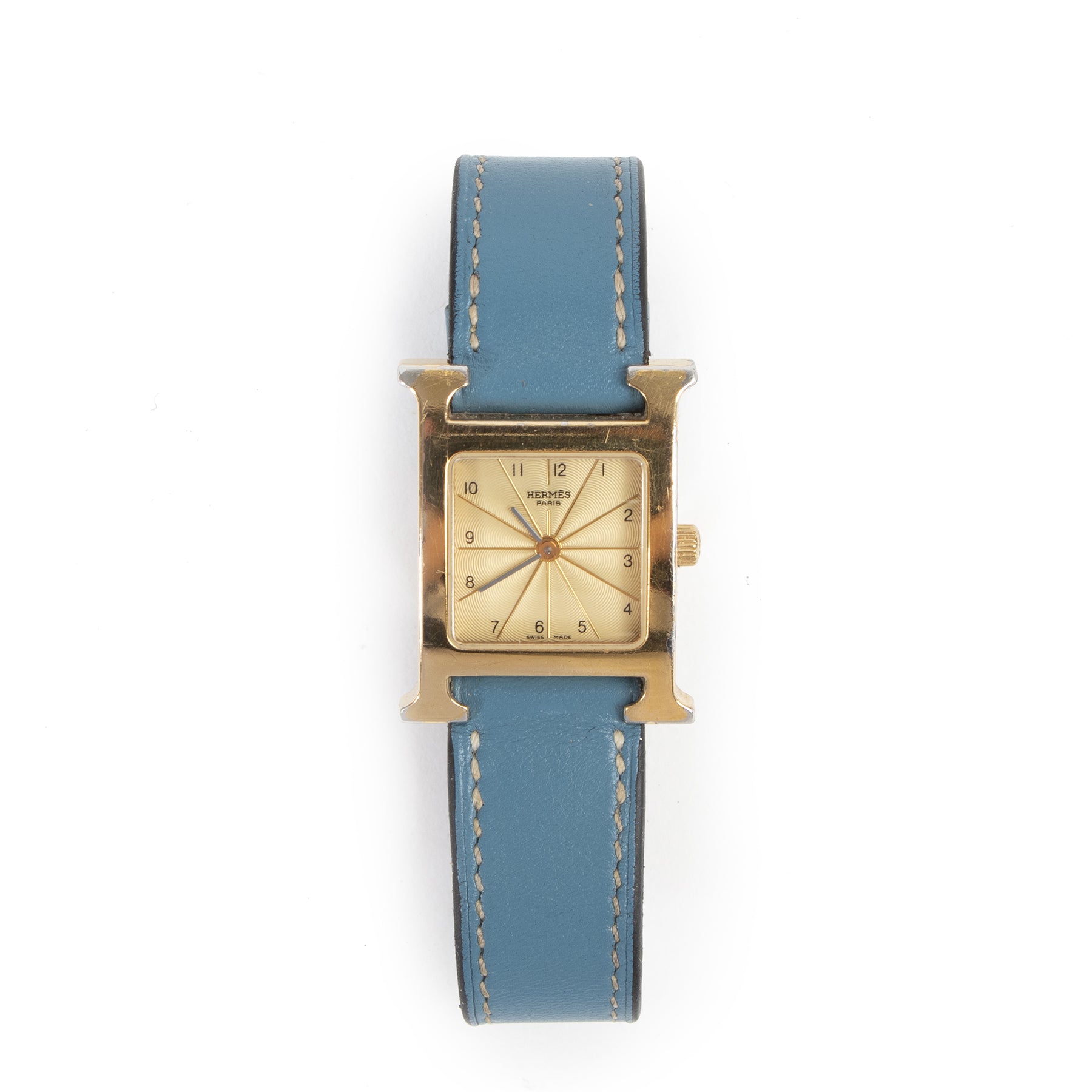 Hermès Heure H Blue Jean GHW