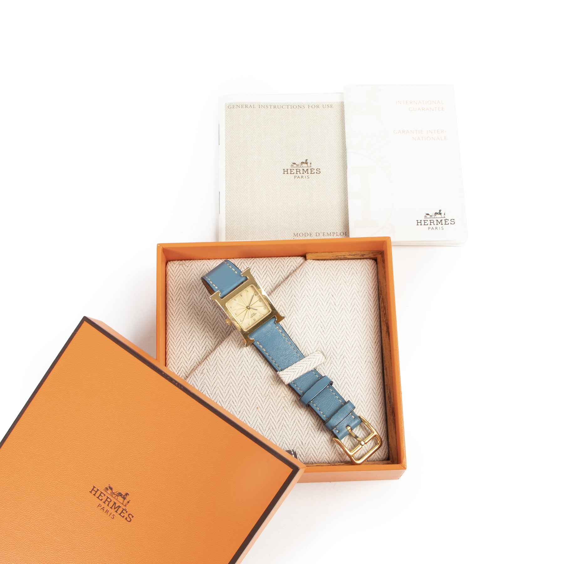 Hermès Heure H Blue Jean GHW