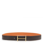 Authentieke Tweedehands Hermès Brown Orange H d'Ancre Reversible Belt - Size 90 juiste prijs veilig online shoppen luxe merken webshop winkelen Antwerpen België mode fashion