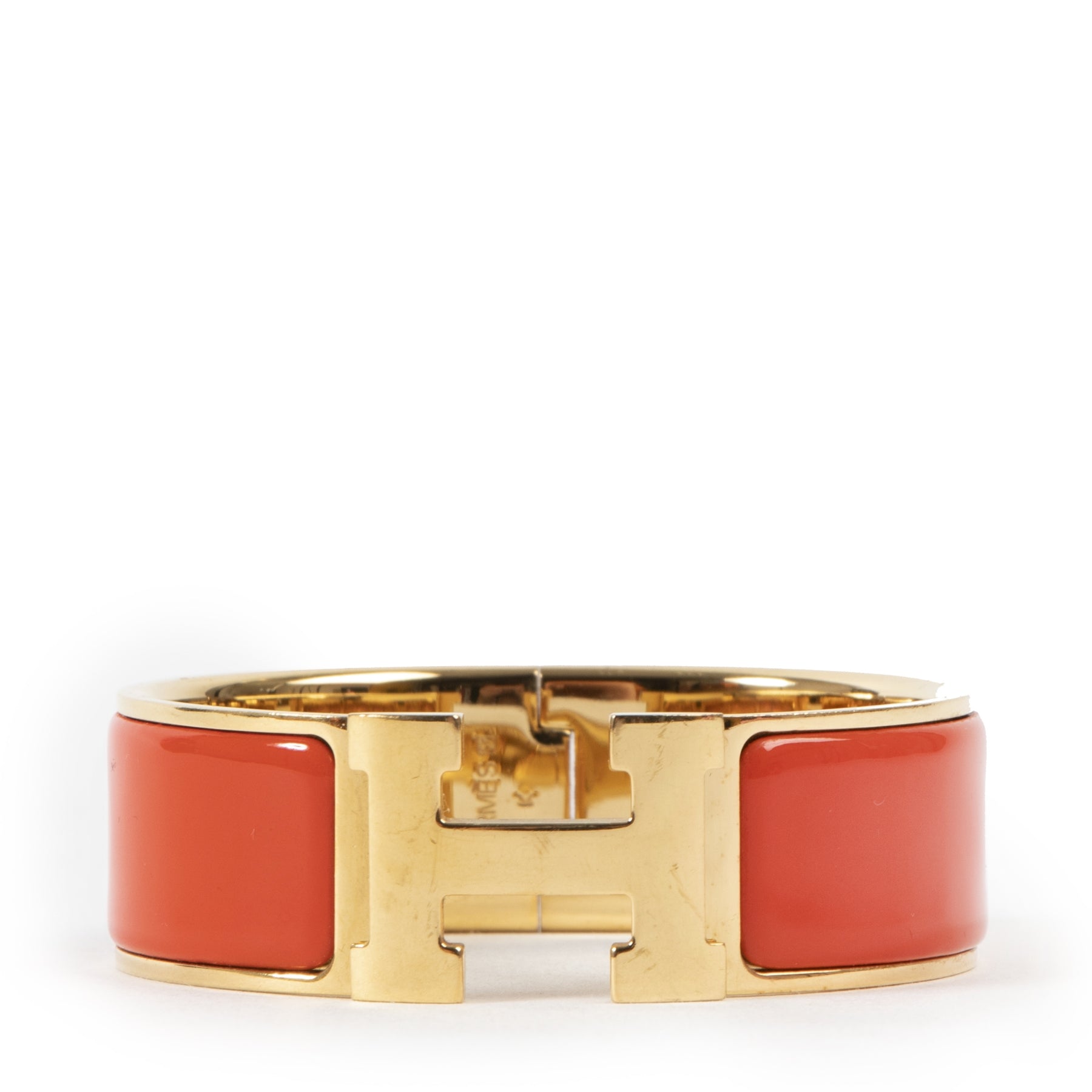 Hermès Clic Clac H Orange Bracelet