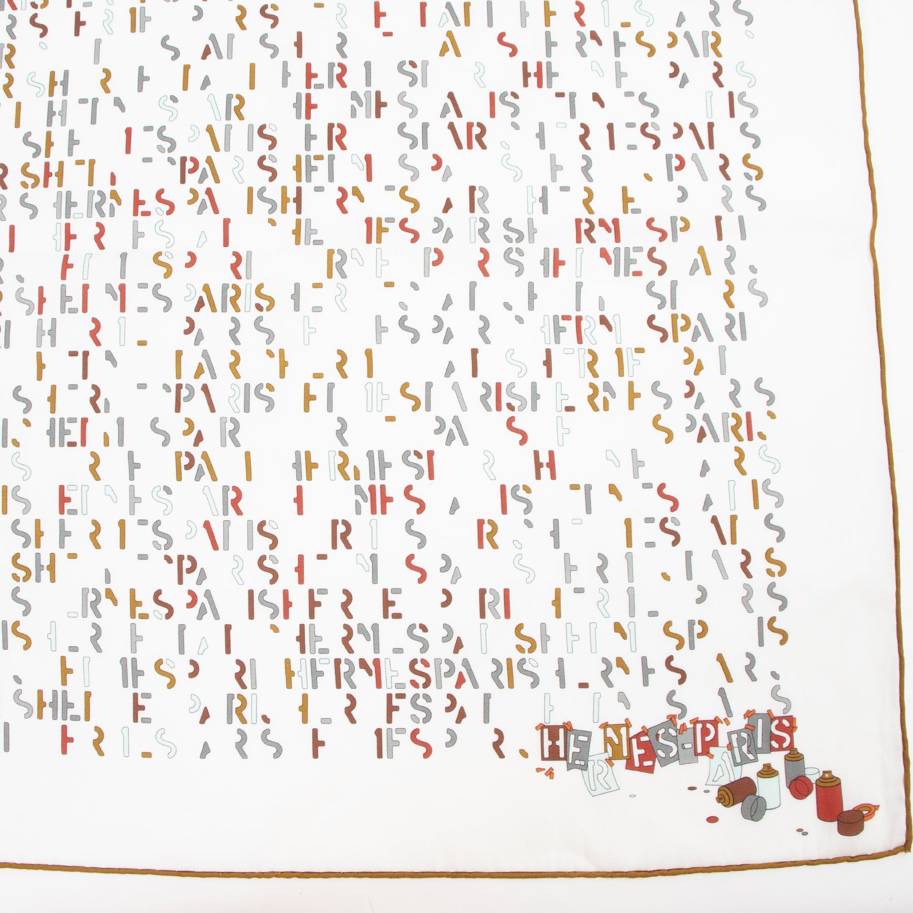 Authentic secondhand Hermès Multicolor Letter Scarf designer scarves fashion luxury vintage webshop safe secure online shopping
