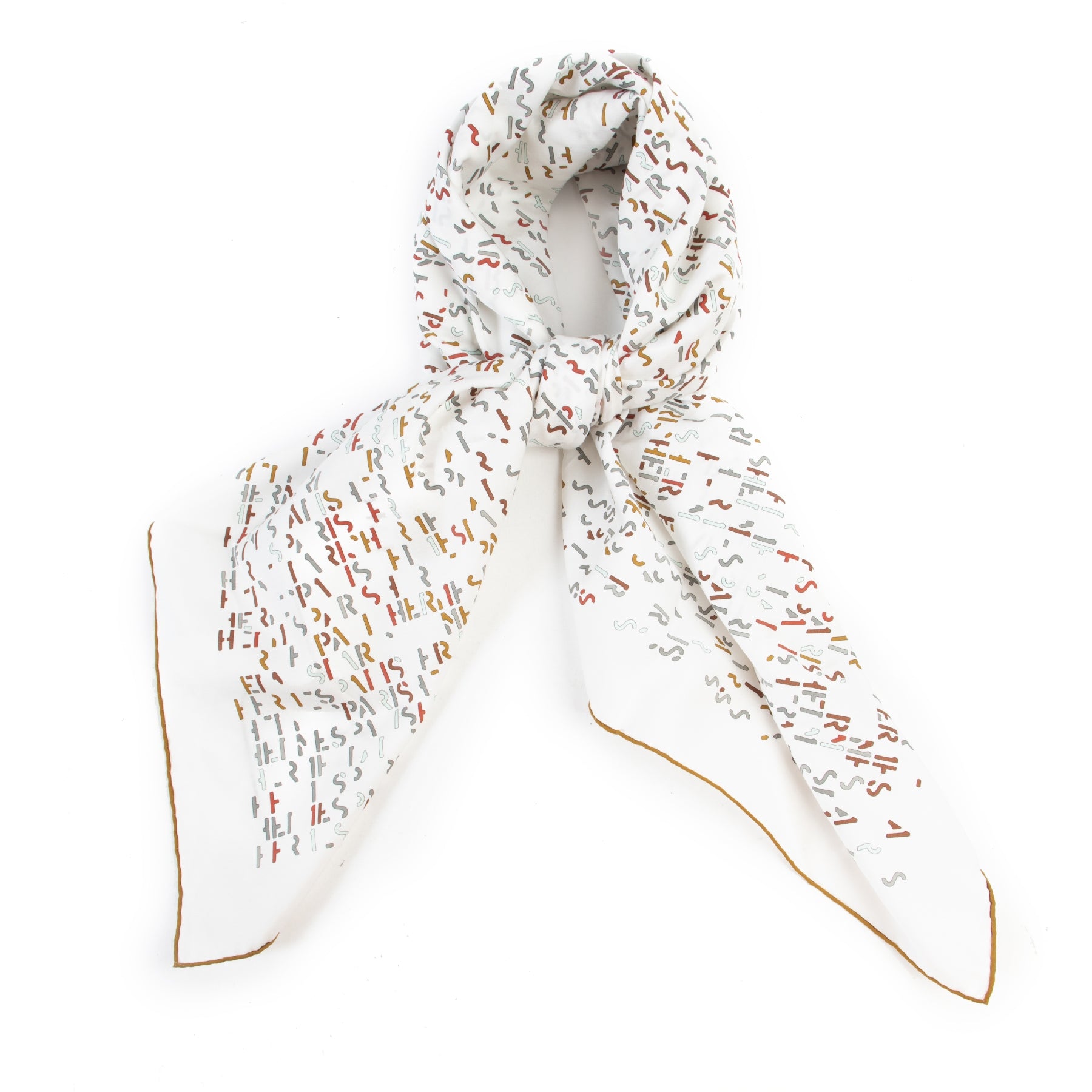 Authentieke Tweedehands Hermès Multicolor Letter Scarf juiste prijs veilig online shoppen luxe merken webshop winkelen Antwerpen België mode fashion