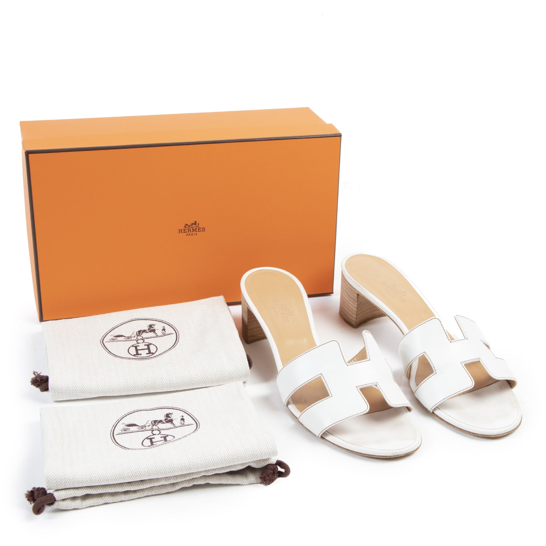 Hermès Witte Oasis Sandalen - maat 40.5