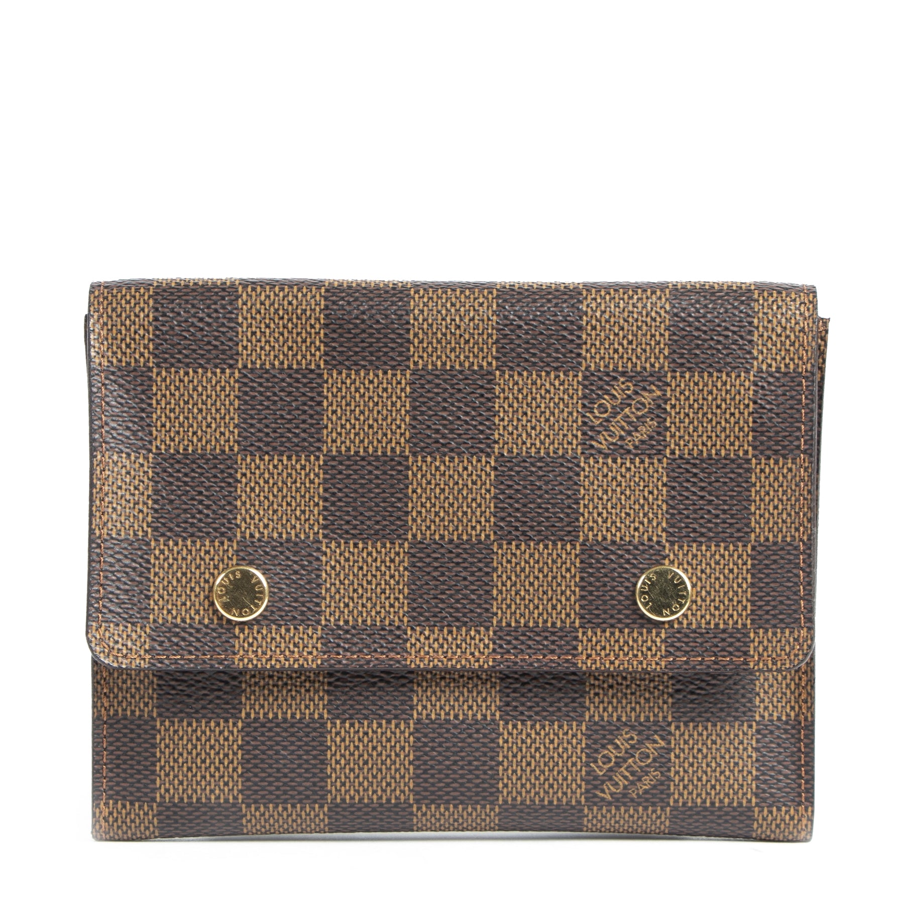 Authentieke Tweedehands Louis Vuitton Damier Ebene Wallet juiste prijs veilig online shoppen luxe merken webshop winkelen Antwerpen België mode fashion