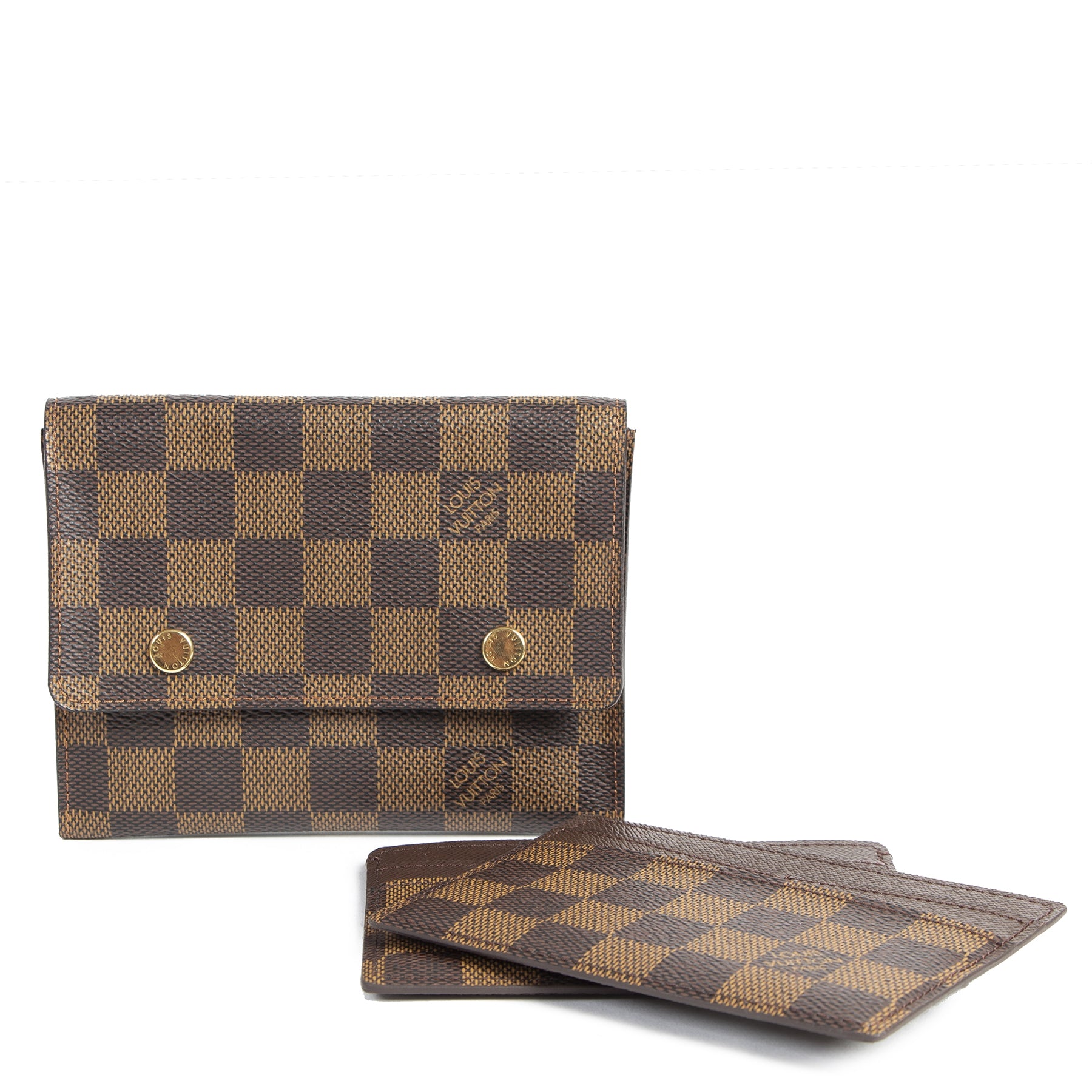 Authentieke Tweedehands Louis Vuitton Damier Ebene Wallet juiste prijs veilig online shoppen luxe merken webshop winkelen Antwerpen België mode fashion