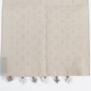 Authentic secondhand Louis Vuitton Beige Cotton Monogram Scarf designer accessories fashion luxury vintage webshop safe secure online shopping