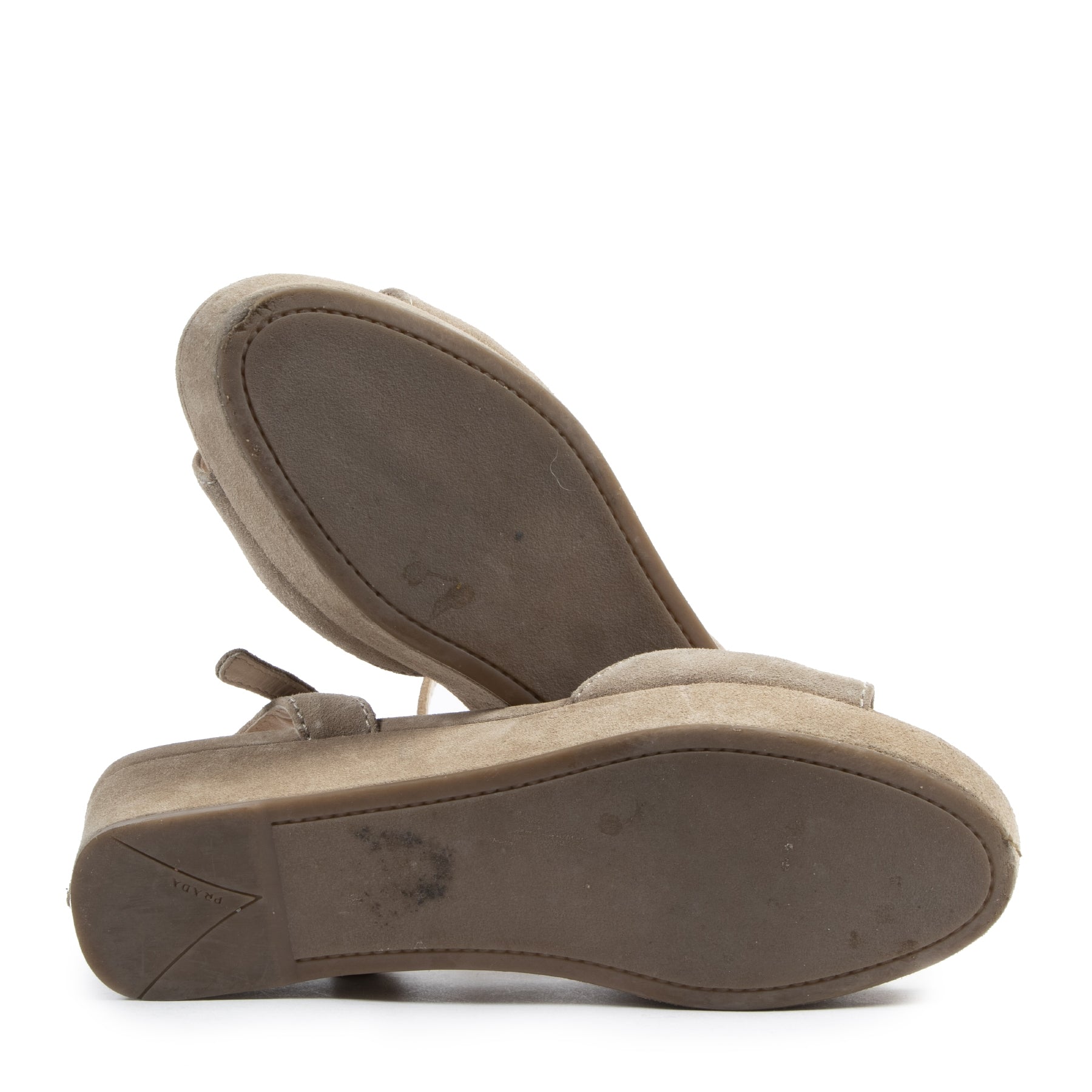 Authentique seconde-main vintage Prada Suede Espadrille Wedges Sandals - Size 40,5 achète en ligne webshop LabelLOV