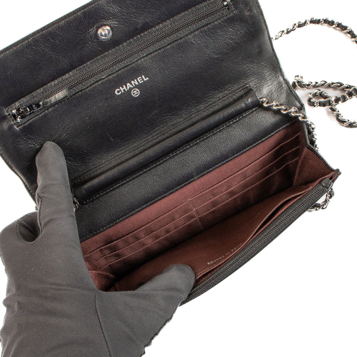 Sac Chanel WOC Wallet On Chain en cuir de veau noir