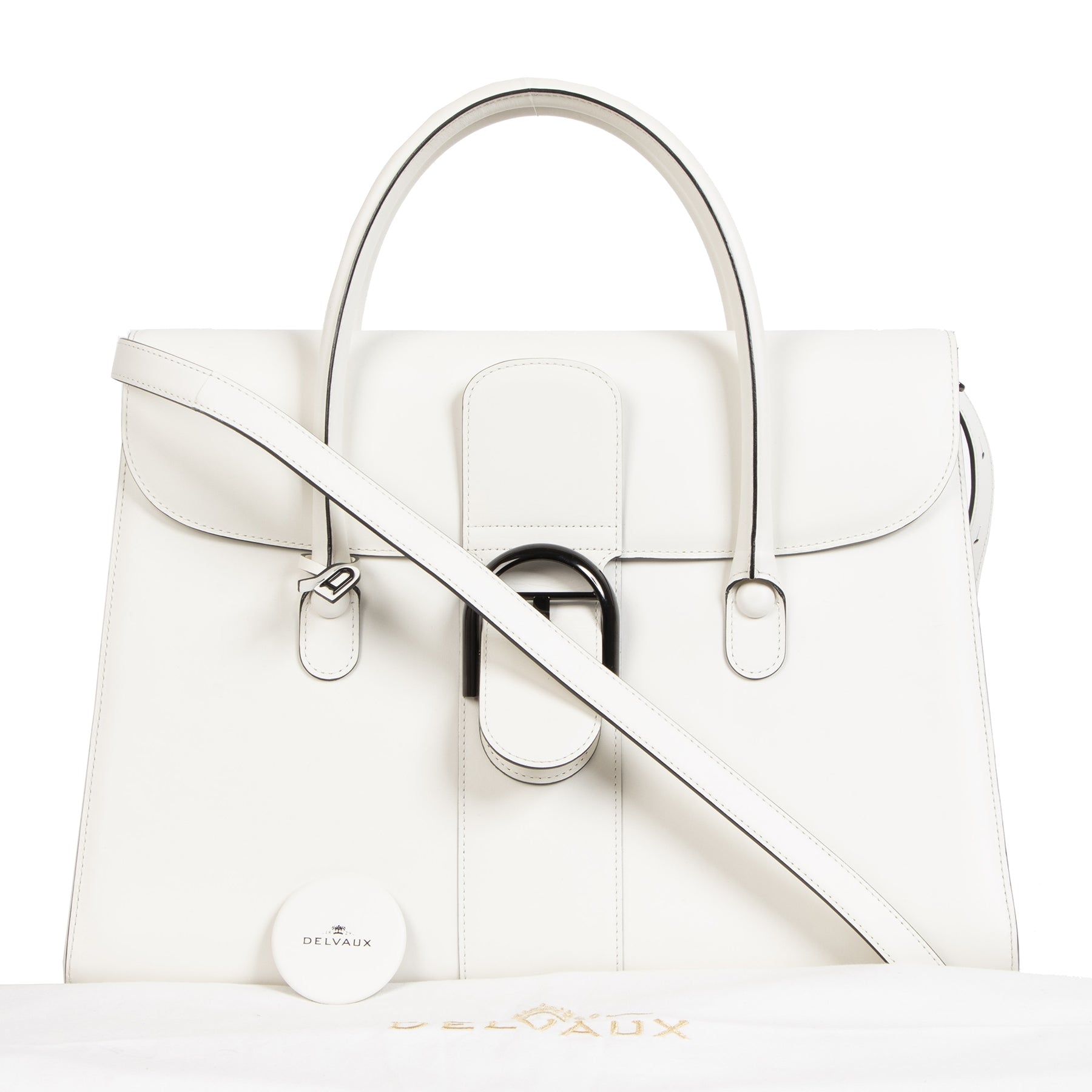 Delvaux White Brillant Double Poignee Bag in excellent condition online available
