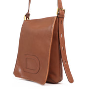 Delvaux Cognac Le Louise Baudrier Leather Crossbody Bag