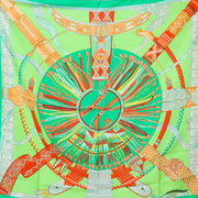 Buy an authentic Hermès Green Ceintures et Lions Silk Scarf in very good condition at Labellov in Antwerp.