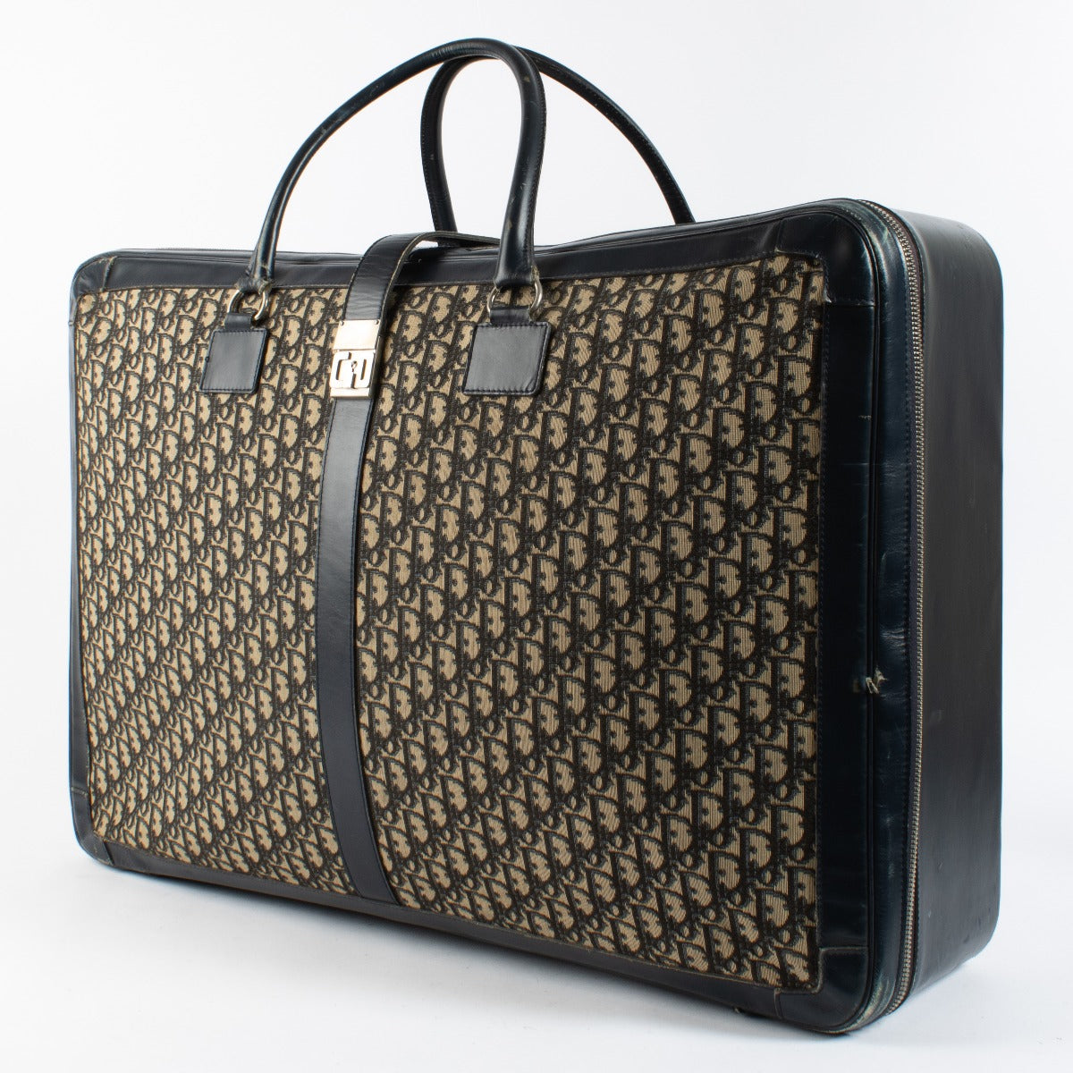 Christian Dior Vintage Blue Oblique Large Suitcase