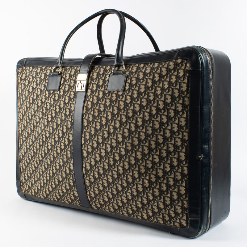 Christian Dior Vintage Blue Oblique Large Suitcase