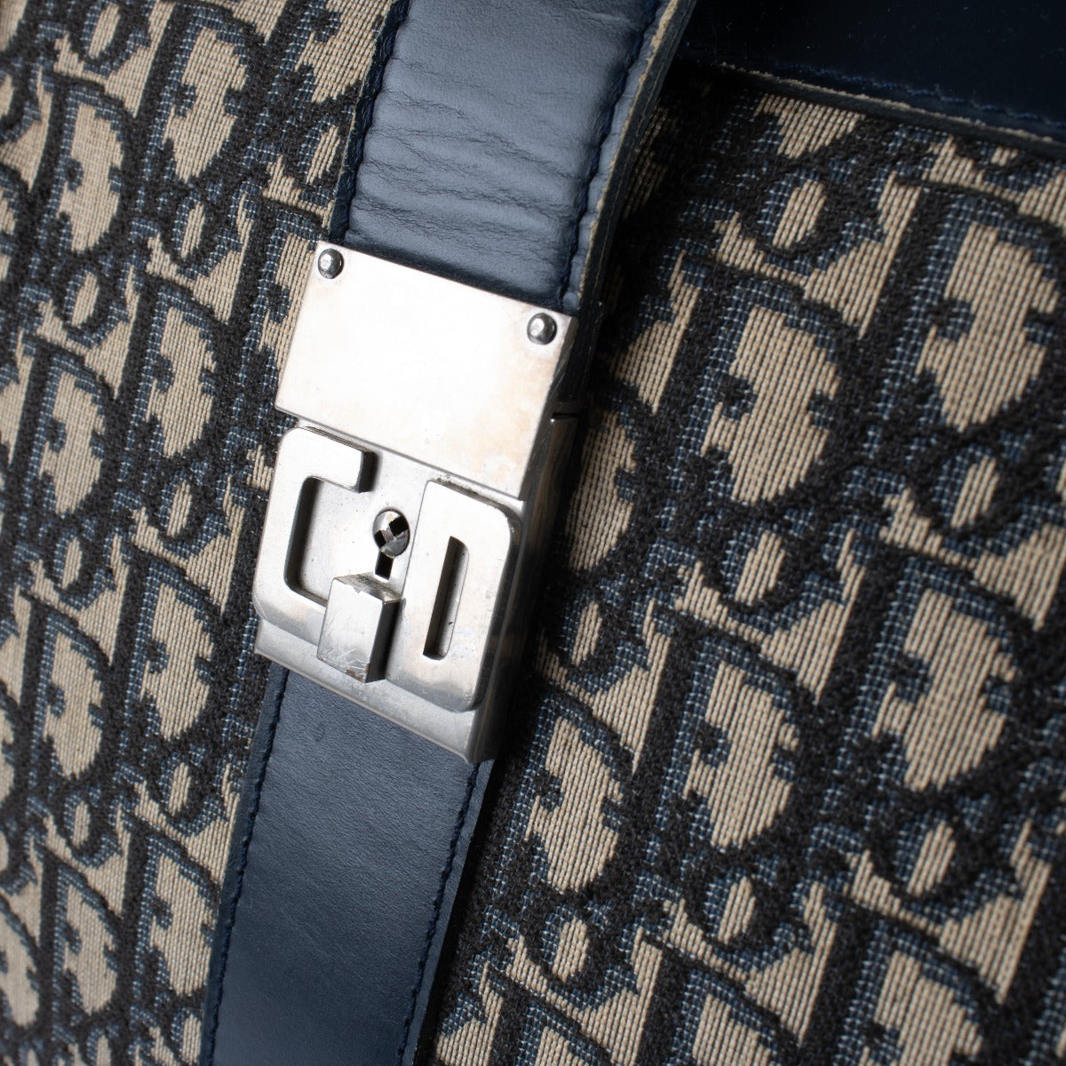 Christian Dior Vintage Blue Oblique Large Suitcase