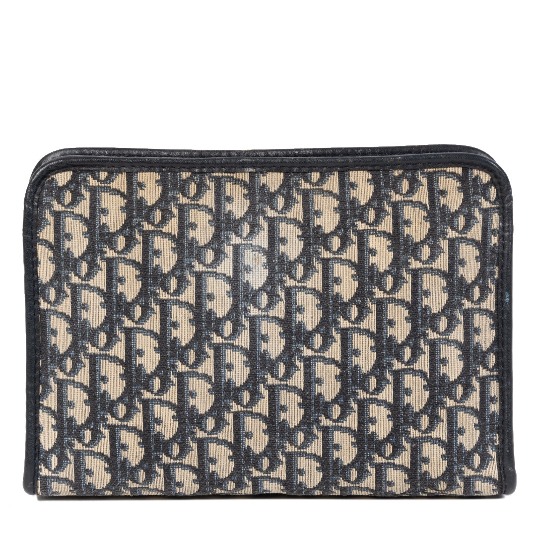 Authentieke Tweedehands Dior Blue Monogram Cosmetic Pouch juiste prijs veilig online shoppen luxe merken webshop winkelen Antwerpen België mode fashion