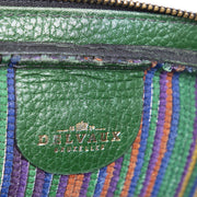 Authentieke Tweedehands Delvaux Green Multicolor Pochette juiste prijs veilig online shoppen luxe merken webshop winkelen Antwerpen België mode fashion