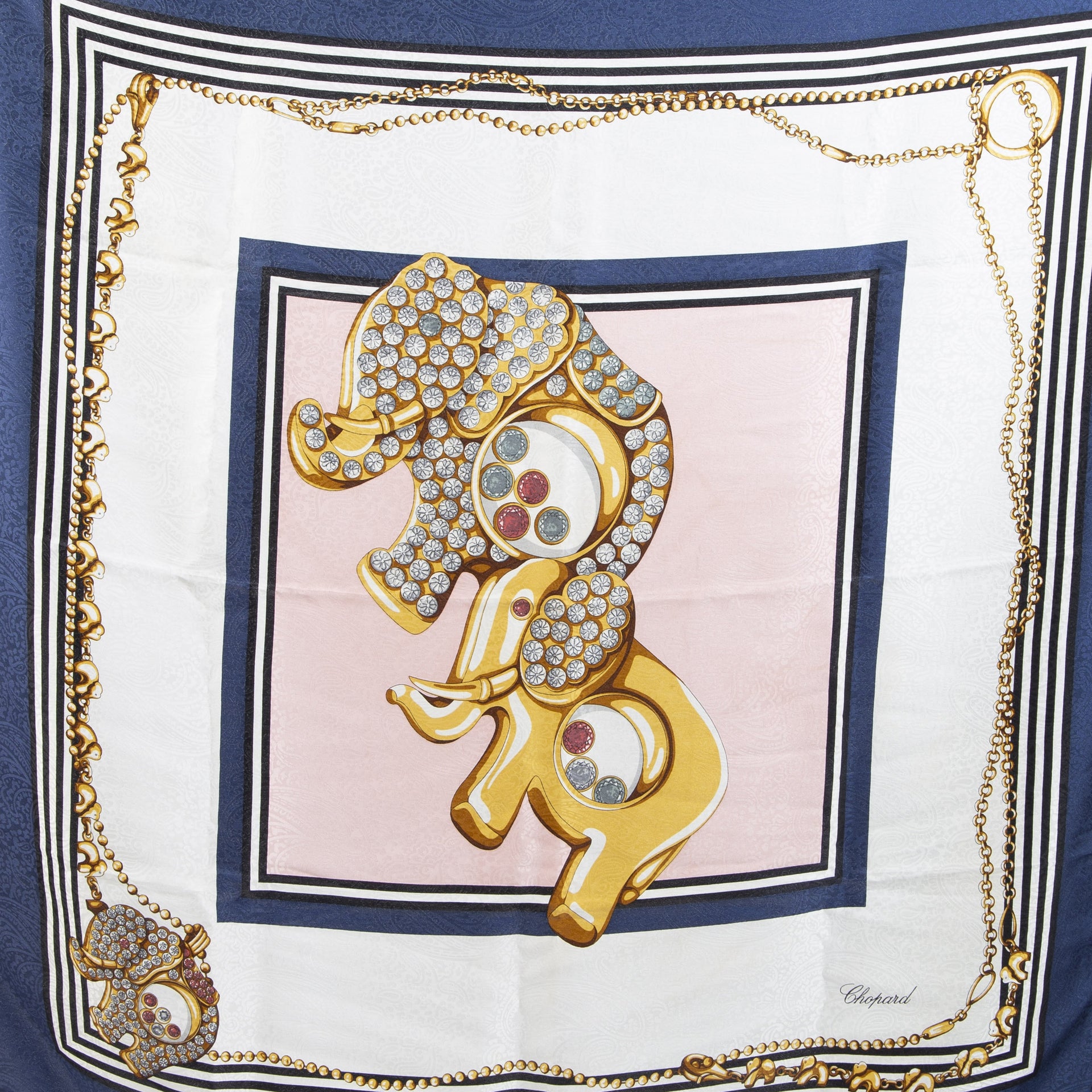 Authentieke Tweedehands Chopard Elephant Silk Scarf juiste prijs veilig online shoppen luxe merken webshop winkelen Antwerpen België mode fashion