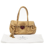 Authentieke Tweedehands Prada Leather Toffe Shoulder Bag juiste prijs veilig online shoppen luxe merken webshop winkelen Antwerpen België mode fashion