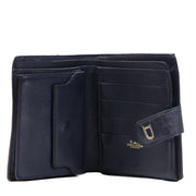 Authentieke Tweedehands Delvaux Blue Toile de Cuir Wallet juiste prijs veilig online shoppen luxe merken webshop winkelen Antwerpen België mode fashion