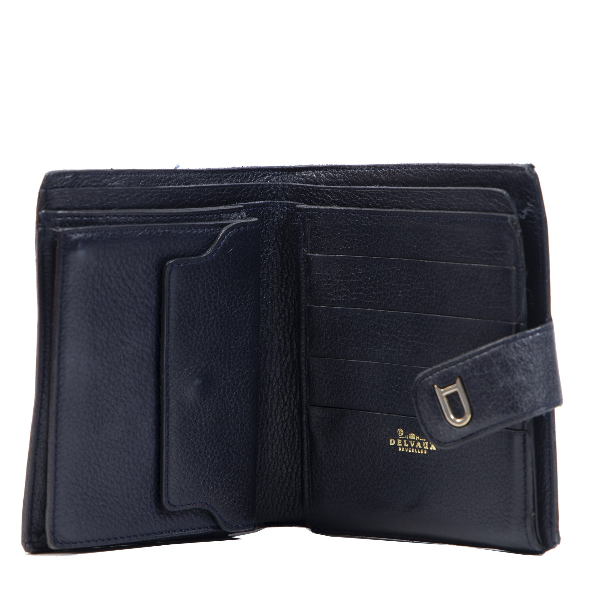 Authentieke Tweedehands Delvaux Blue Toile de Cuir Wallet juiste prijs veilig online shoppen luxe merken webshop winkelen Antwerpen België mode fashion