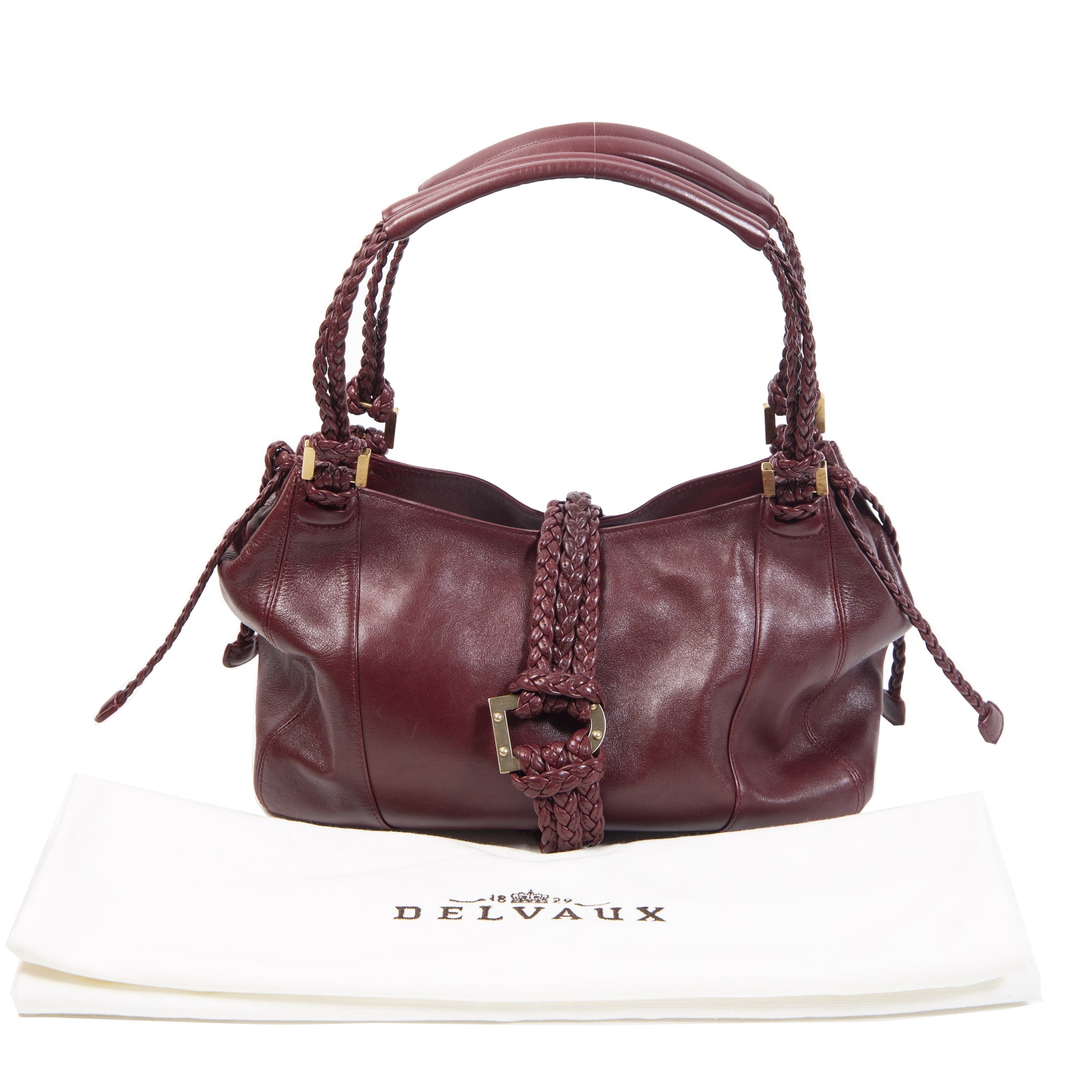 Authentieke Tweedehands Delvaux Eugène PM Bordeaux juiste prijs veilig online shoppen luxe merken webshop winkelen Antwerpen België mode fashion