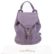 Authentieke Tweedehands Delvaux Lila Leather Soleil GM Backpack juiste prijs veilig online shoppen luxe merken webshop winkelen Antwerpen België mode fashion