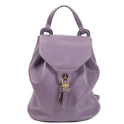 Authentieke Tweedehands Delvaux Lila Leather Soleil GM Backpack juiste prijs veilig online shoppen luxe merken webshop winkelen Antwerpen België mode fashion