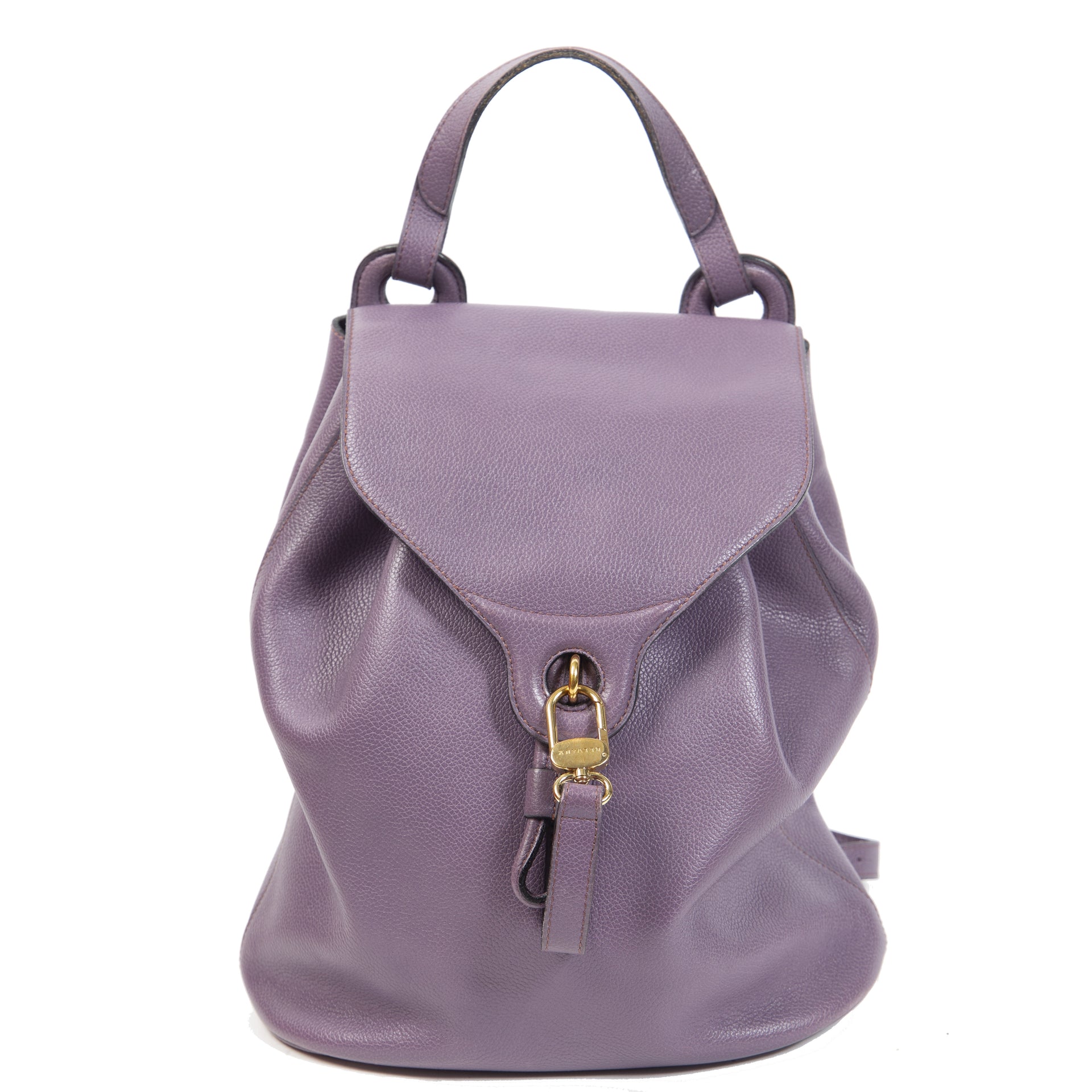 Authentieke Tweedehands Delvaux Lila Leather Soleil GM Backpack juiste prijs veilig online shoppen luxe merken webshop winkelen Antwerpen België mode fashion