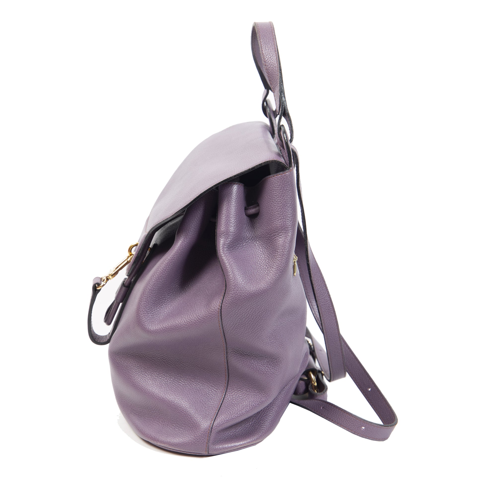 Authentieke Tweedehands Delvaux Lila Leather Soleil GM Backpack juiste prijs veilig online shoppen luxe merken webshop winkelen Antwerpen België mode fashion