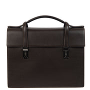 Authentieke Tweedehands Delvaux Dark Brown Briefcase juiste prijs veilig online shoppen luxe merken webshop winkelen Antwerpen België mode fashion