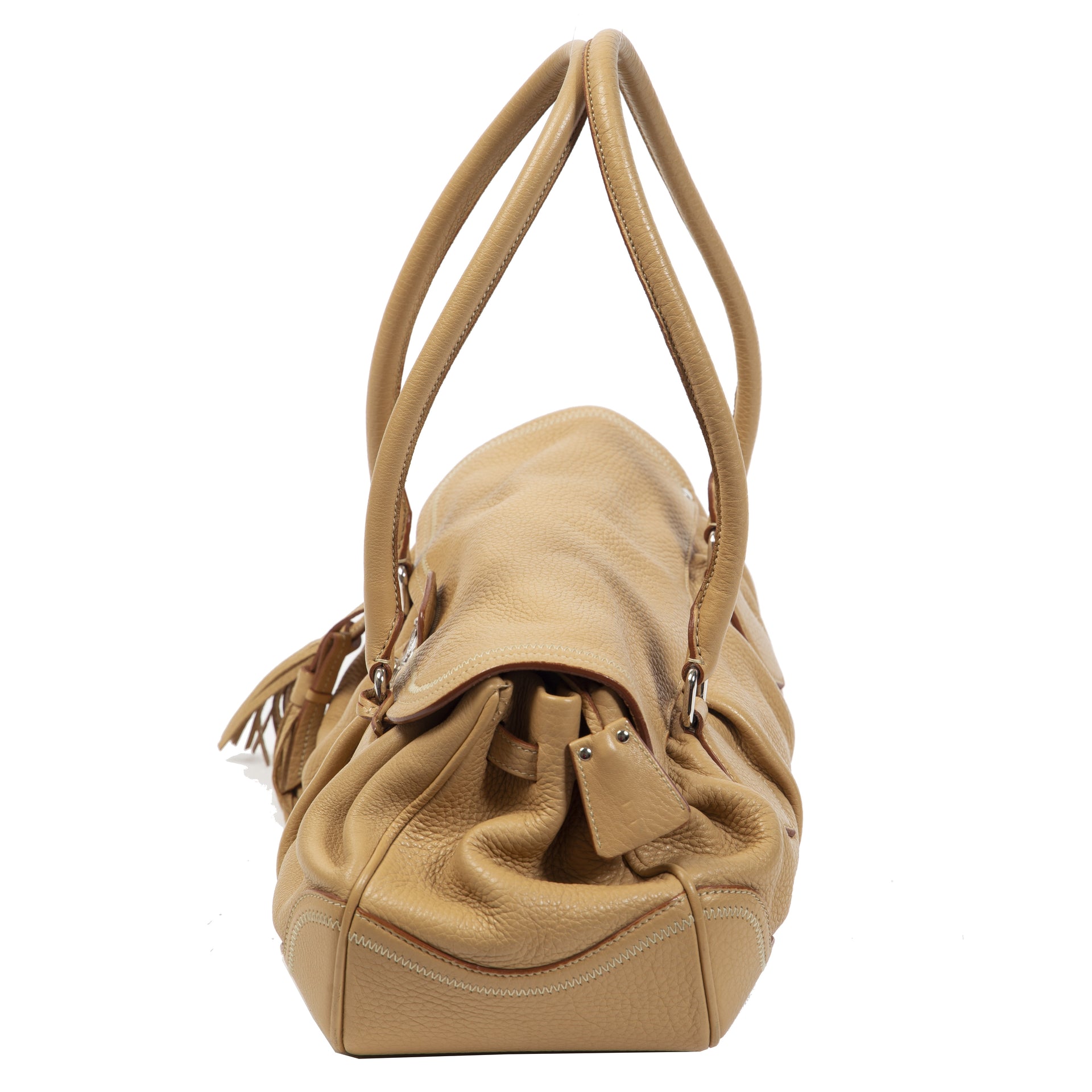 Authentieke Tweedehands Prada Leather Toffe Shoulder Bag juiste prijs veilig online shoppen luxe merken webshop winkelen Antwerpen België mode fashion