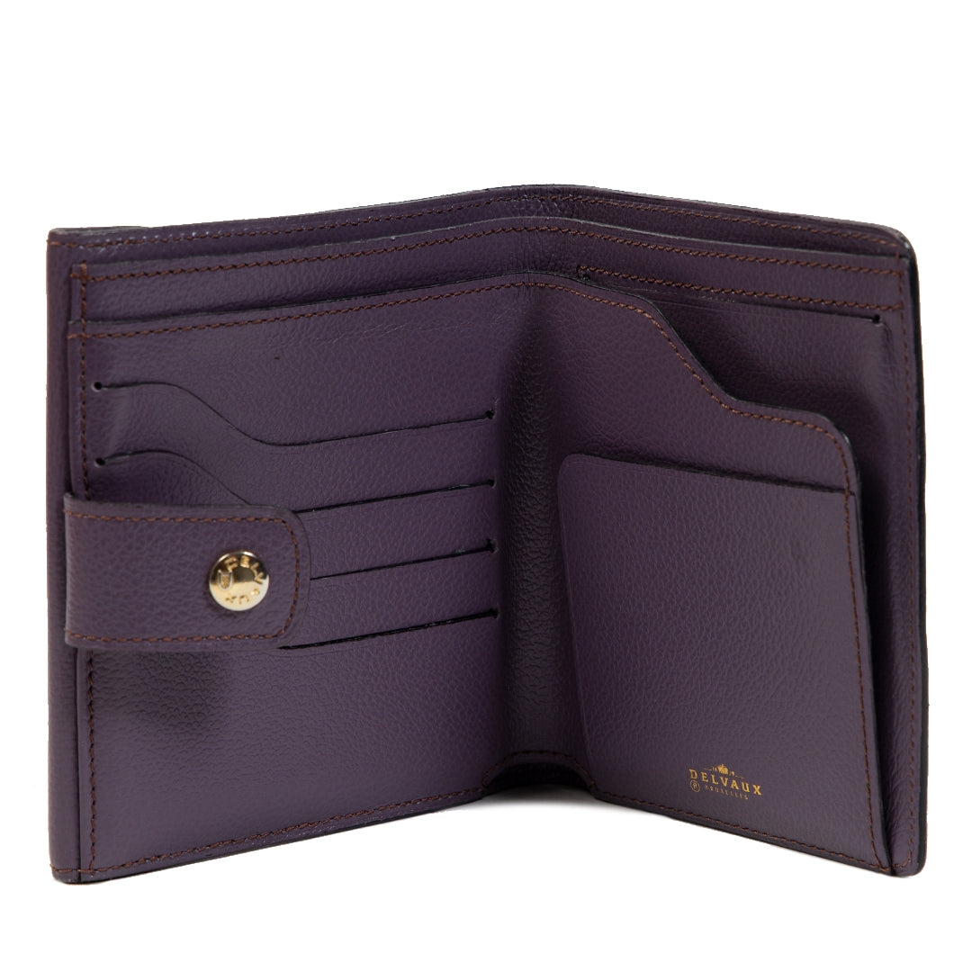 Authentieke Tweedehands Delvaux Purple Wallet juiste prijs veilig online shoppen luxe merken webshop winkelen Antwerpen België mode fashion