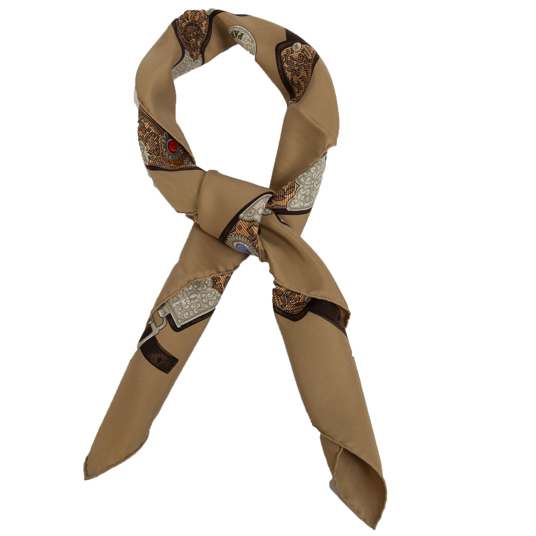 Authentieke Tweedehands Hermes Carré Silk Scarf 'Tibet' juiste prijs veilig online shoppen luxe merken webshop winkelen Antwerpen België mode fashion