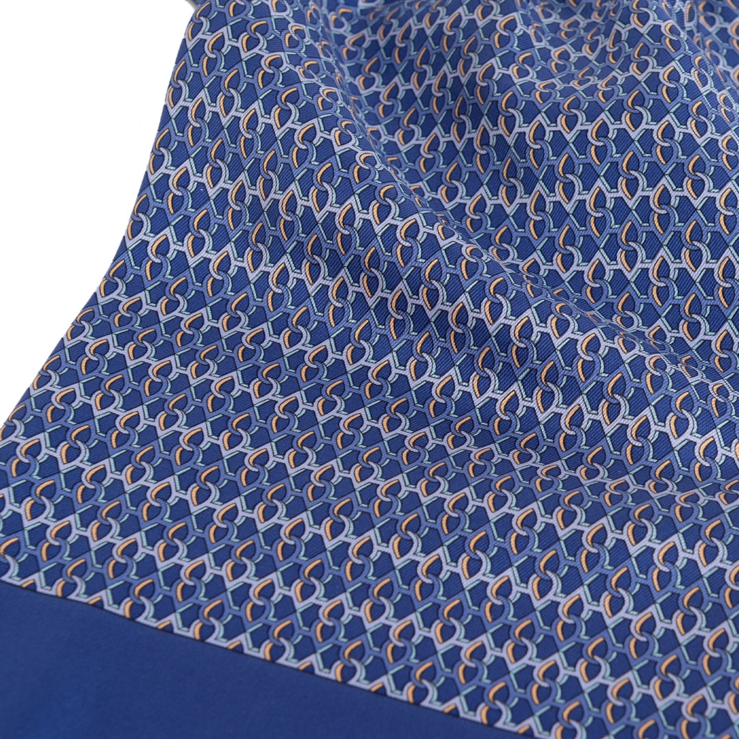 Authentieke Tweedehands Hermès Blue Pleated Scarf juiste prijs veilig online shoppen luxe merken webshop winkelen Antwerpen België mode fashion