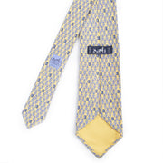 Authentic secondhand Hermès Yellow Blue Pattern Silk Tie designer accessories fashion luxury vintage webshop safe secure online shopping