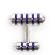 Authentieke Tweedehands Tiffany & Co Paloma Picasso Groove Cufflinks Blue Enamel juiste prijs veilig online shoppen luxe merken webshop winkelen Antwerpen België mode fashion