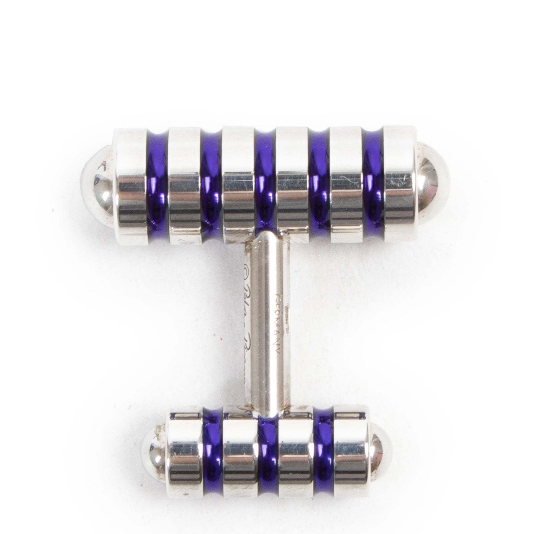 Authentieke Tweedehands Tiffany & Co Paloma Picasso Groove Cufflinks Blue Enamel juiste prijs veilig online shoppen luxe merken webshop winkelen Antwerpen België mode fashion