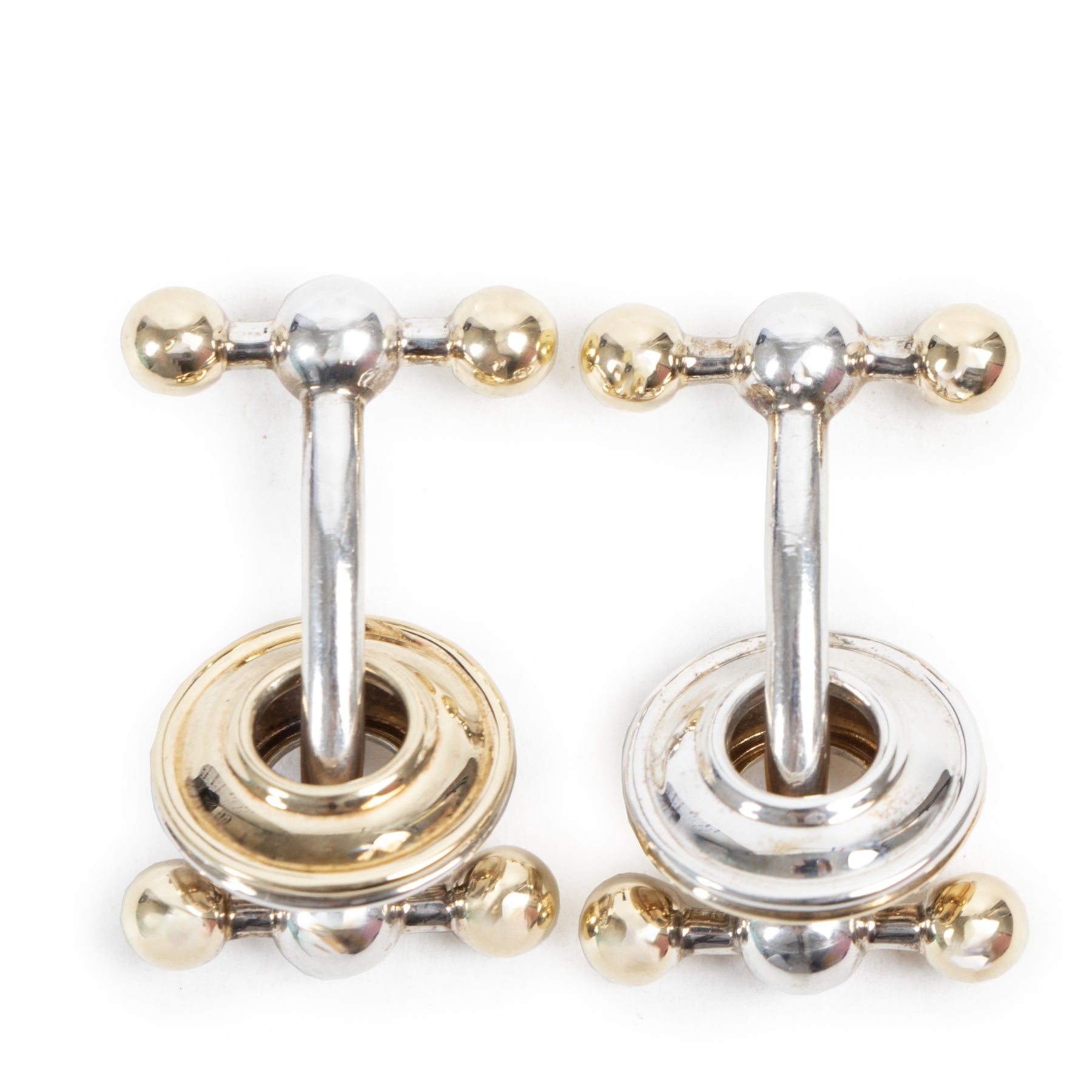 Authentic secondhand Tiffany & Co Paloma Picasso Sterling Silver Yellow Gold Cufflinks designer accessories fashion luxury vintage webshop safe secure online shopping