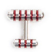 Authentieke Tweedehands Tiffany & Co Paloma Picasso Silver Red Enamel Cufflinks juiste prijs veilig online shoppen luxe merken webshop winkelen Antwerpen België mode fashion