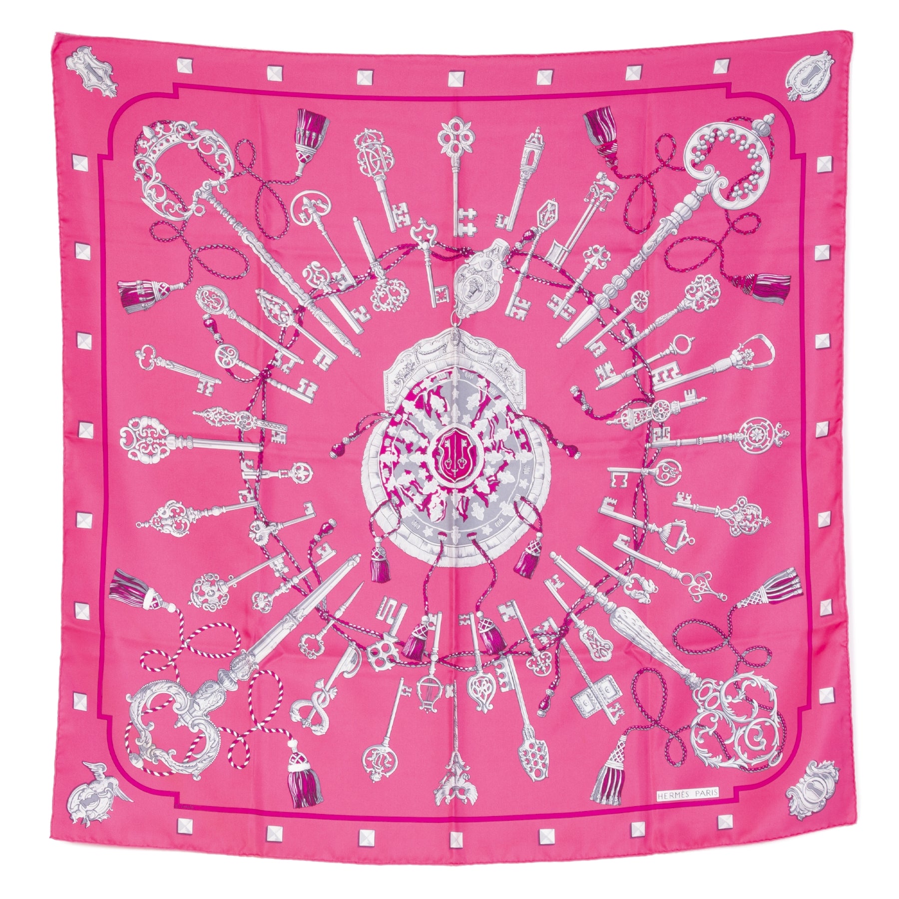 Authentieke Tweedehands Hermès Carré Les Clés Scarf juiste prijs veilig online shoppen luxe merken webshop winkelen Antwerpen België mode fashion