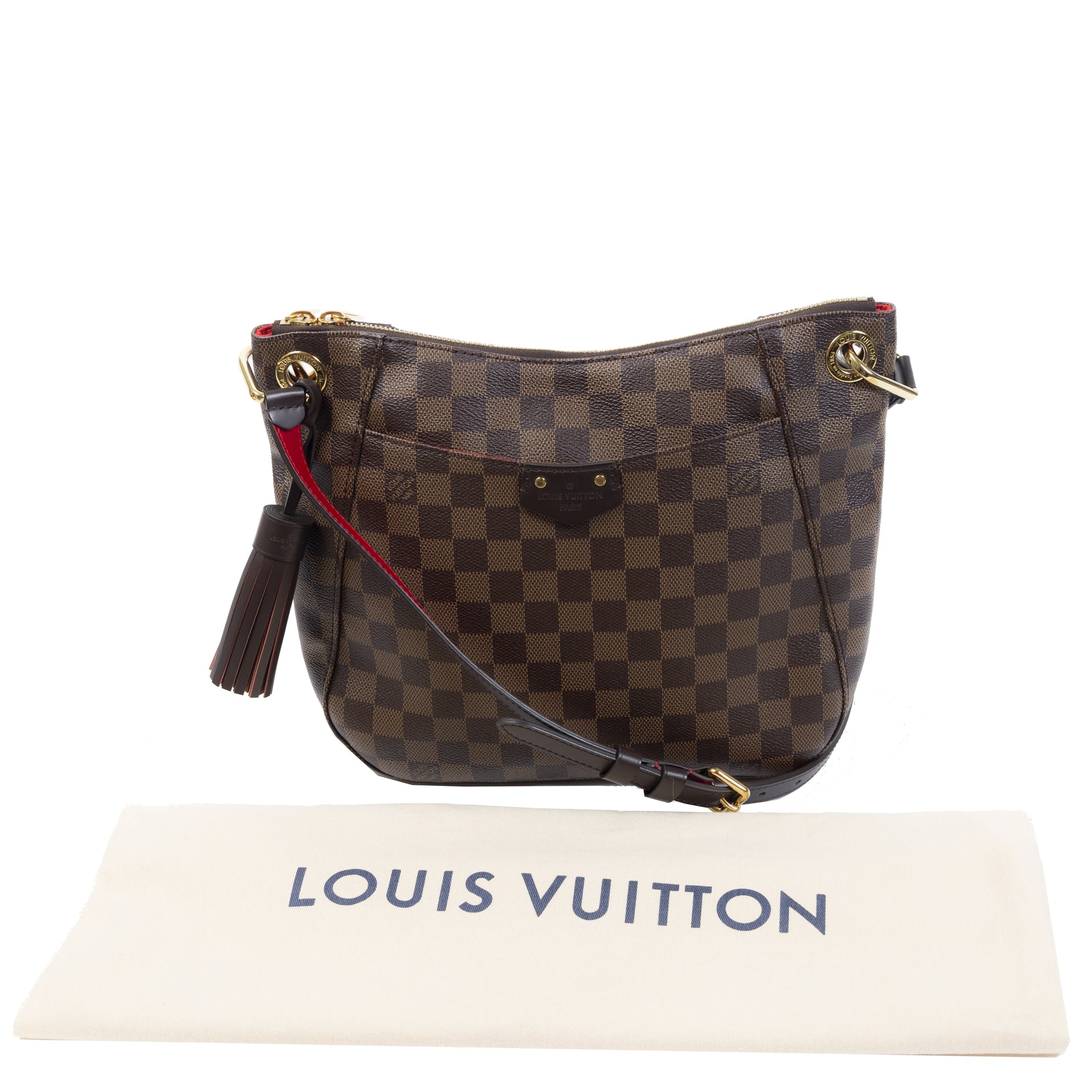 Authentieke Tweedehands Louis Vuitton Damier Ebene South Bank Besace Bag juiste prijs veilig online shoppen luxe merken webshop winkelen Antwerpen België mode fashion