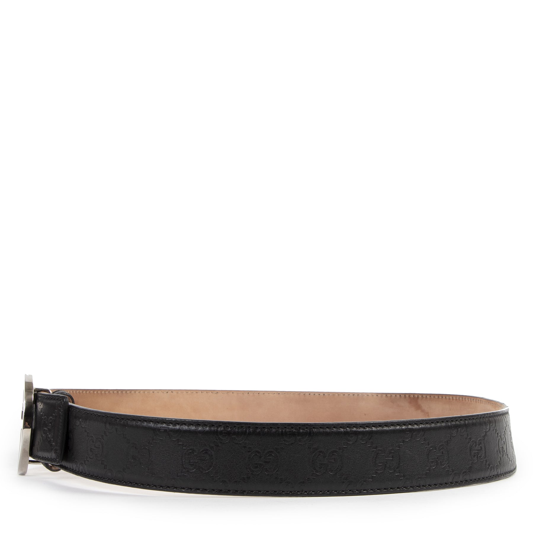 Gucci Black Monogram Belt - size 90
