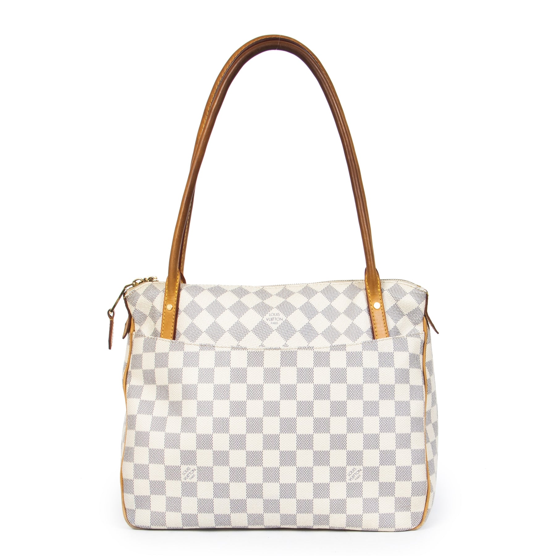 Authentieke Tweedehands Louis Vuitton Figheri Damier Azur Shoulder Bag juiste prijs veilig online shoppen luxe merken webshop winkelen Antwerpen België mode fashion