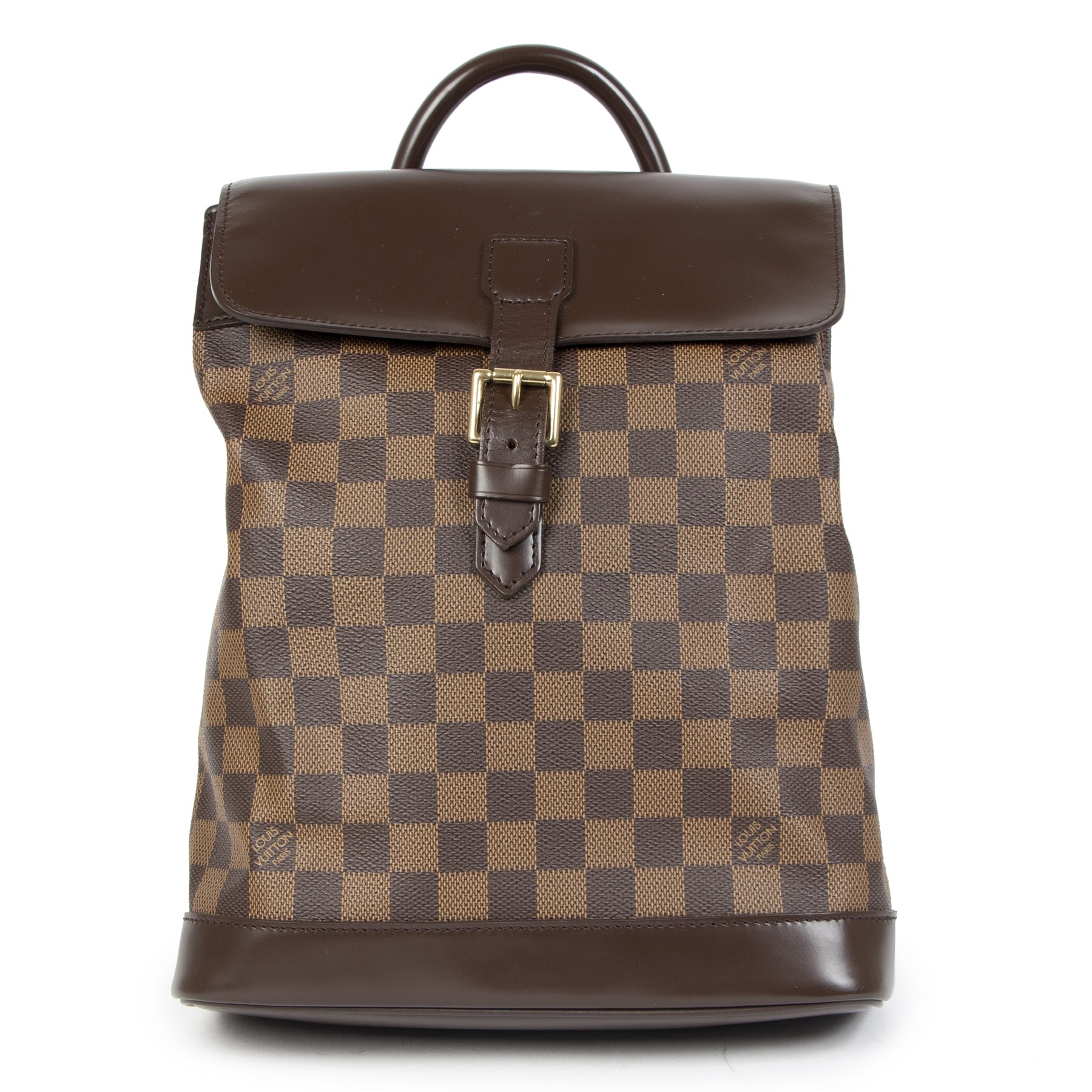 Authentieke Tweedehands Louis Vuitton Soho Damier Ebene Backpack juiste prijs veilig online shoppen luxe merken webshop winkelen Antwerpen België mode fashion