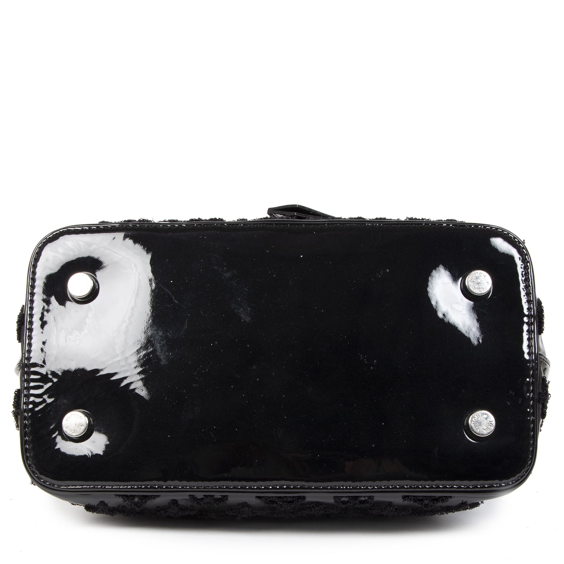 Authentic second-hand vintage Louis Vuitton Black Patent Leather Fascination Lock It Bag buy online webshop LabelLOV