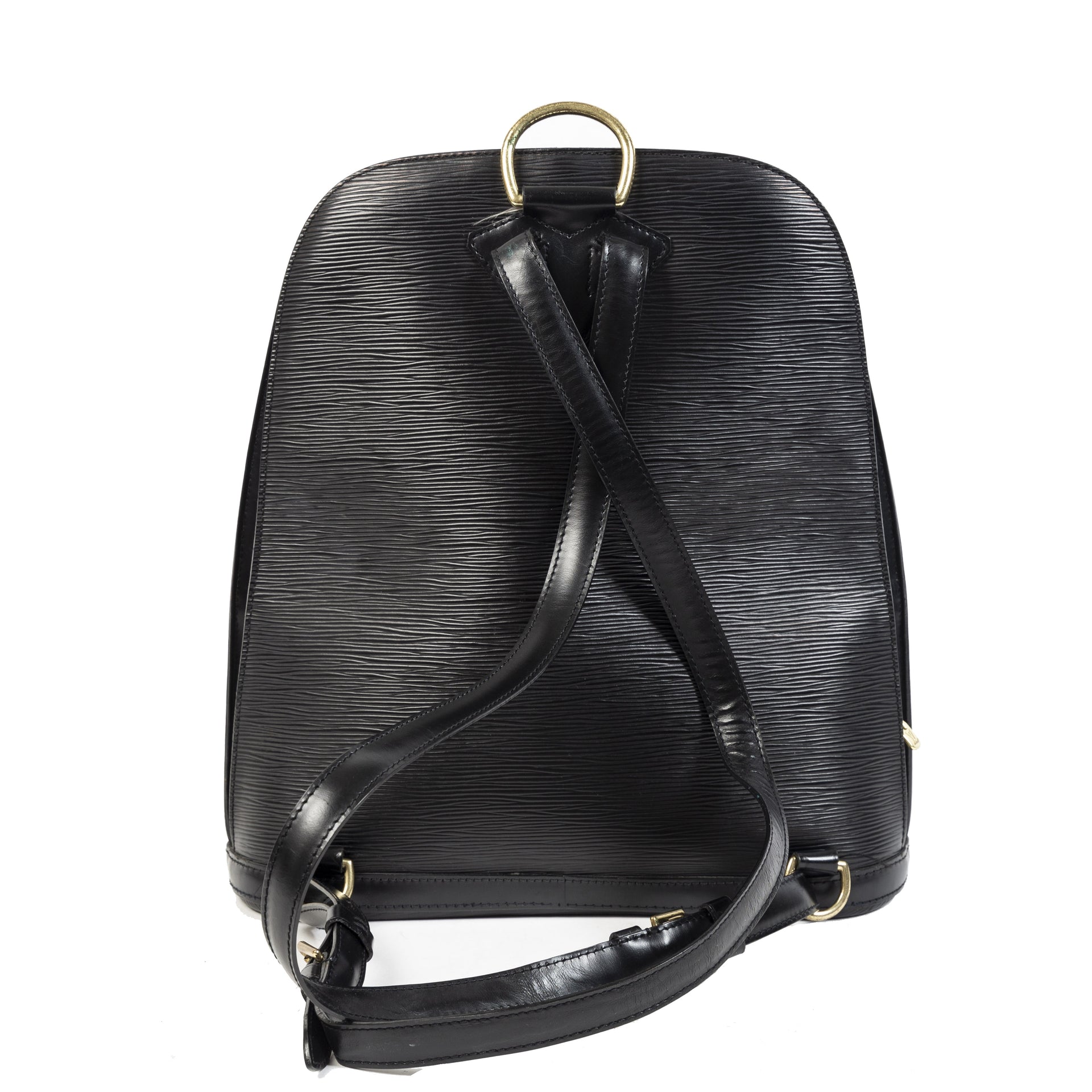 Authentieke Tweedehands Louis Vuitton Black Epi Leather Gobelins Backpack juiste prijs veilig online shoppen luxe merken webshop winkelen Antwerpen België mode fashion