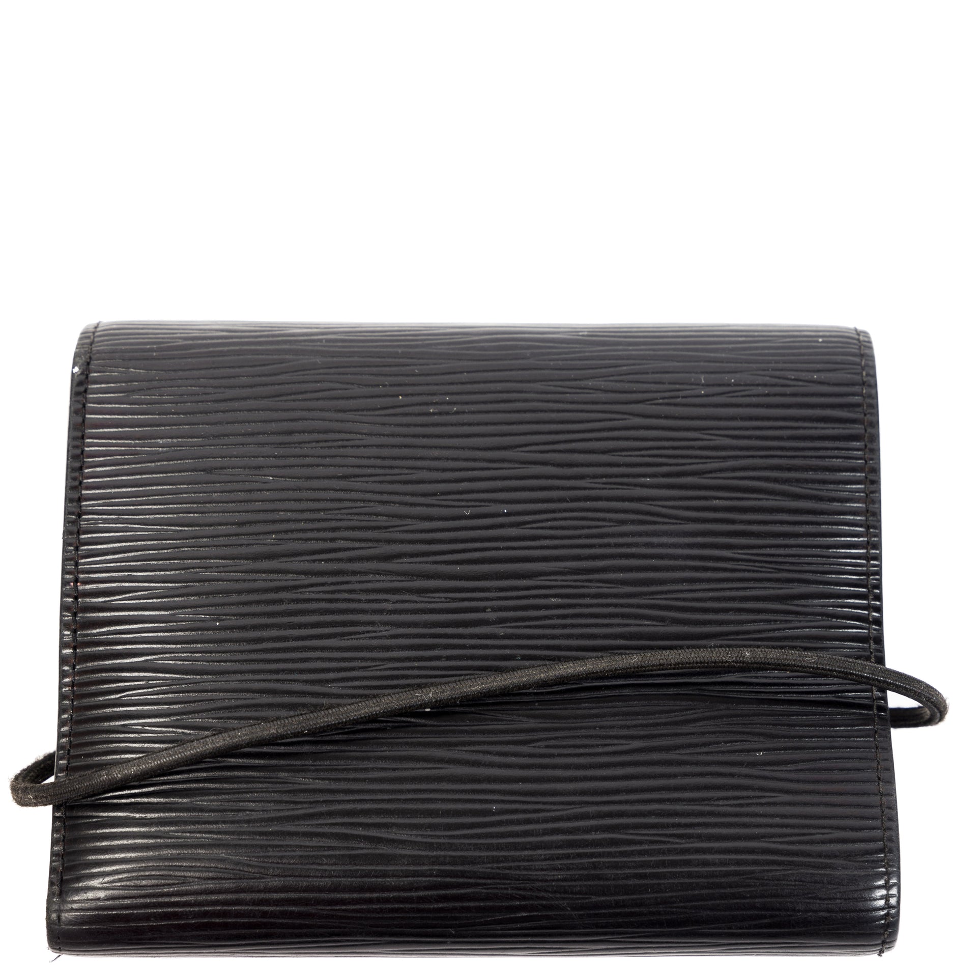 Authentieke Tweedehands Louis Vuitton Black Epi Leather Elastic Wallet juiste prijs veilig online shoppen luxe merken webshop winkelen Antwerpen België mode fashion