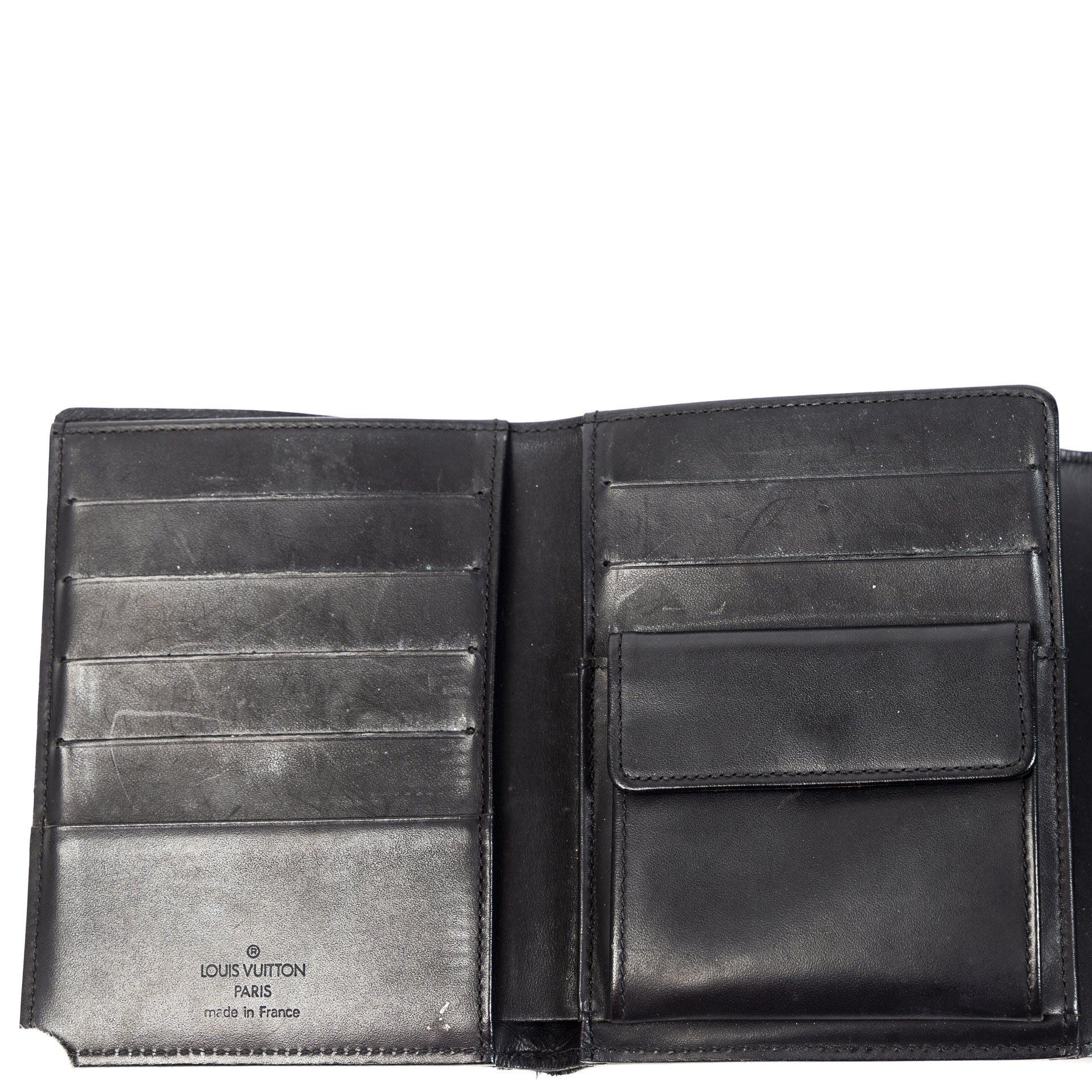 Authentieke Tweedehands Louis Vuitton Black Epi Leather Elastic Wallet juiste prijs veilig online shoppen luxe merken webshop winkelen Antwerpen België mode fashion